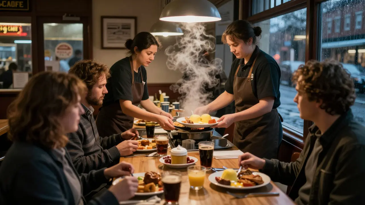 24-hour Night Bus Cafe serving breakfast at 3am